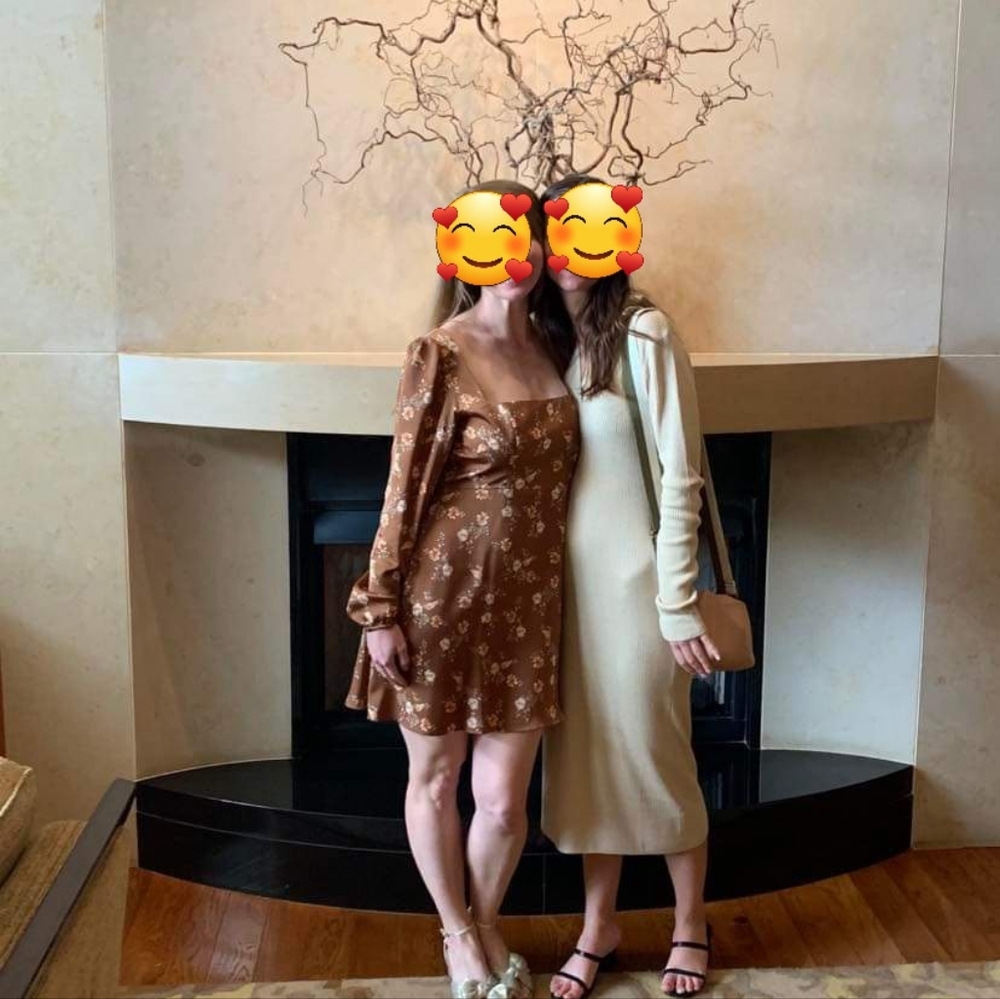 Park & Fifth Harper Mini Dress Loreto square neck chocolate brown floral fall